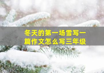 冬天的第一场雪写一篇作文怎么写三年级