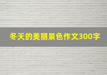 冬天的美丽景色作文300字