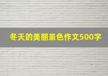 冬天的美丽景色作文500字