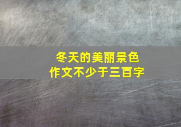 冬天的美丽景色作文不少于三百字