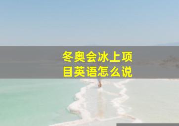 冬奥会冰上项目英语怎么说