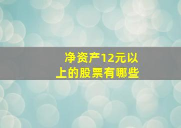 净资产12元以上的股票有哪些