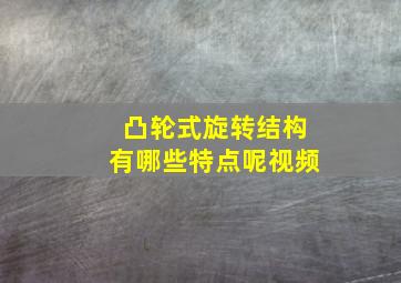 凸轮式旋转结构有哪些特点呢视频