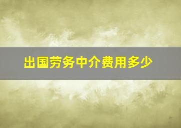 出国劳务中介费用多少