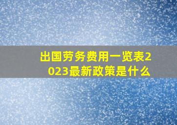 出国劳务费用一览表2023最新政策是什么