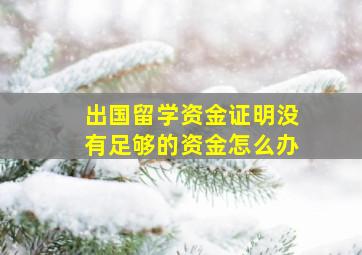 出国留学资金证明没有足够的资金怎么办