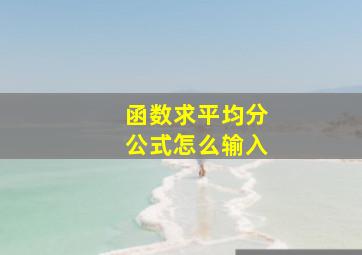 函数求平均分公式怎么输入