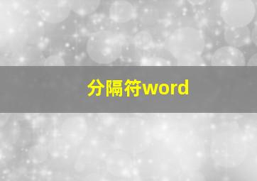 分隔符word