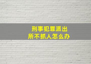 刑事犯罪派出所不抓人怎么办