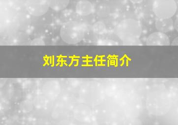 刘东方主任简介