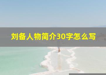 刘备人物简介30字怎么写