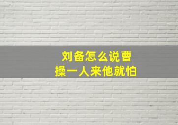 刘备怎么说曹操一人来他就怕