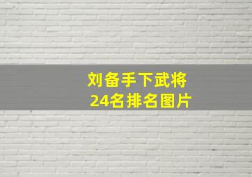 刘备手下武将24名排名图片