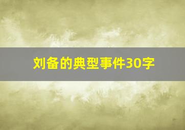 刘备的典型事件30字