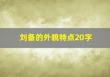 刘备的外貌特点20字