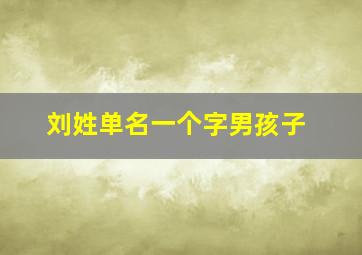 刘姓单名一个字男孩子