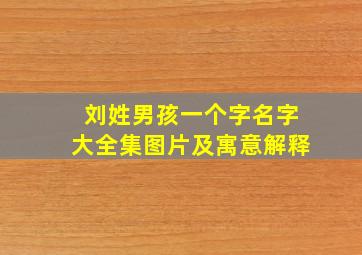 刘姓男孩一个字名字大全集图片及寓意解释