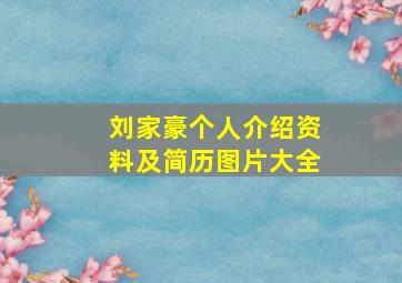 刘家豪个人介绍资料及简历图片大全