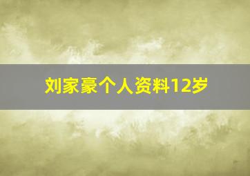 刘家豪个人资料12岁