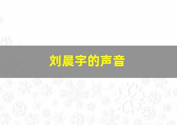 刘晨宇的声音