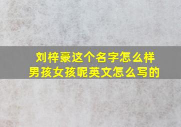 刘梓豪这个名字怎么样男孩女孩呢英文怎么写的