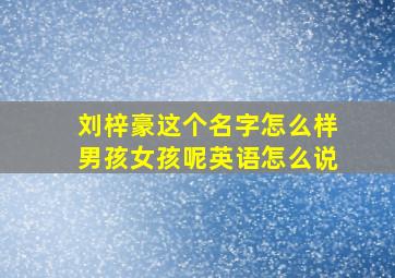 刘梓豪这个名字怎么样男孩女孩呢英语怎么说