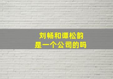 刘畅和谭松韵是一个公司的吗