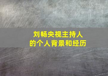 刘畅央视主持人的个人背景和经历