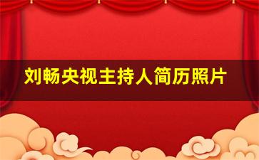 刘畅央视主持人简历照片