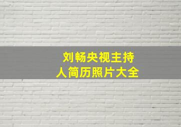 刘畅央视主持人简历照片大全