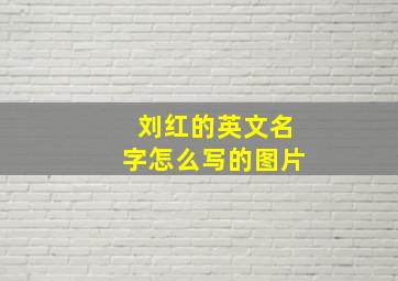 刘红的英文名字怎么写的图片