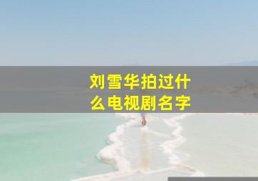 刘雪华拍过什么电视剧名字