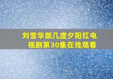 刘雪华版几度夕阳红电视剧第30集在线观看