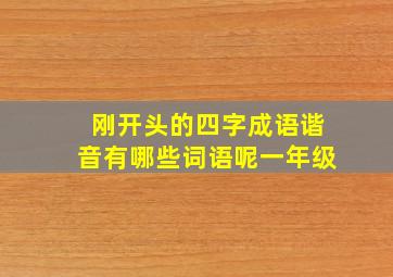 刚开头的四字成语谐音有哪些词语呢一年级