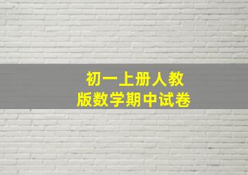 初一上册人教版数学期中试卷