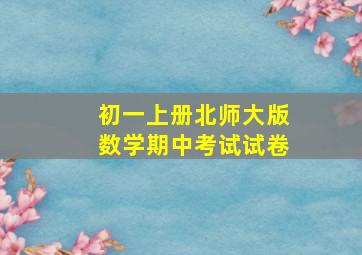 初一上册北师大版数学期中考试试卷