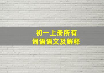 初一上册所有词语语文及解释