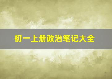 初一上册政治笔记大全