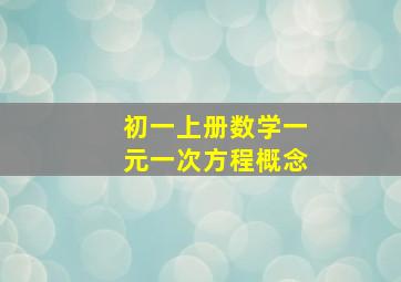 初一上册数学一元一次方程概念