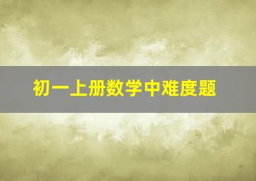 初一上册数学中难度题