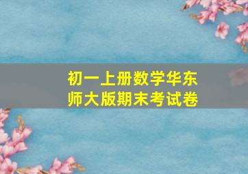 初一上册数学华东师大版期末考试卷