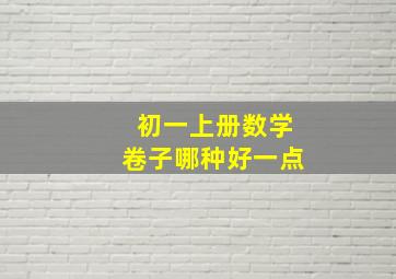 初一上册数学卷子哪种好一点