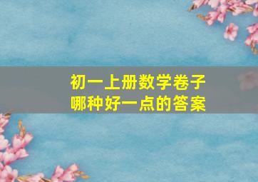 初一上册数学卷子哪种好一点的答案