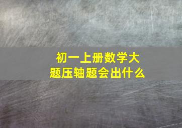 初一上册数学大题压轴题会出什么