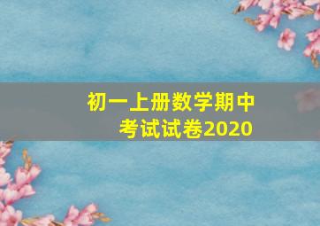 初一上册数学期中考试试卷2020