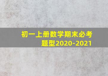 初一上册数学期末必考题型2020-2021