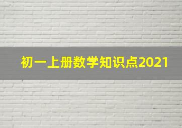 初一上册数学知识点2021