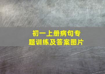 初一上册病句专题训练及答案图片