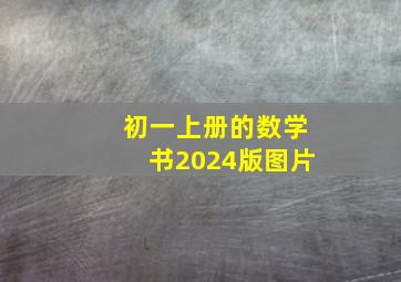 初一上册的数学书2024版图片