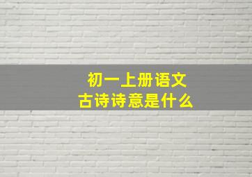 初一上册语文古诗诗意是什么